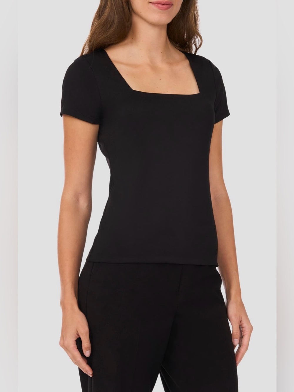 Halogen square neck jersey top size xl